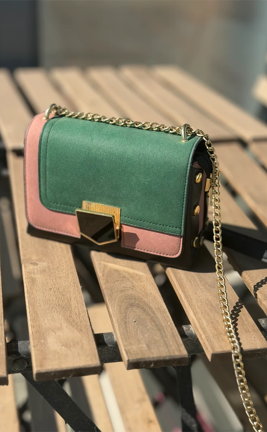 Crossbody Bag with Gold Chain Strap - photo 5