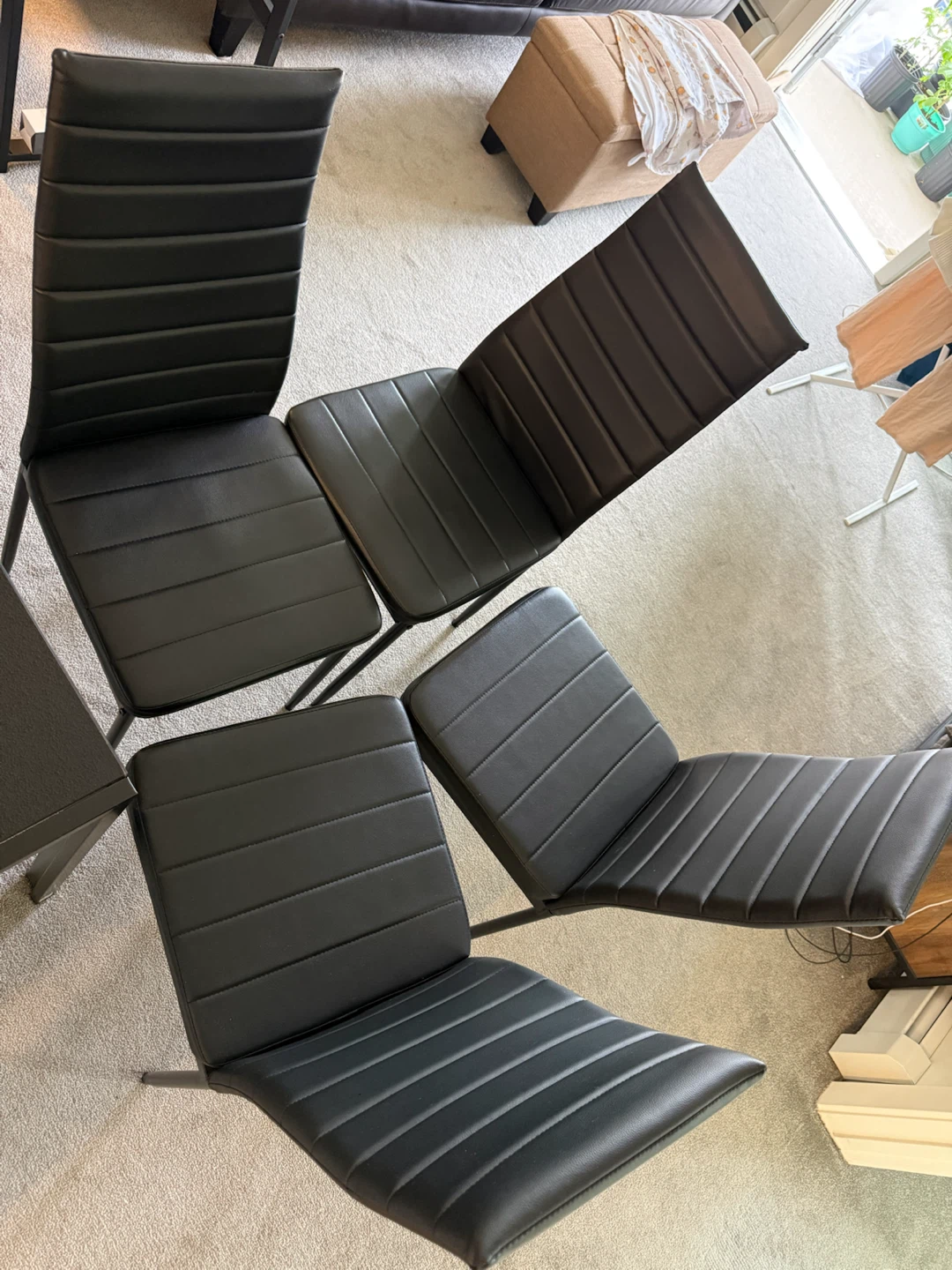 Black Dining Table with 4 Chairs - photo 4