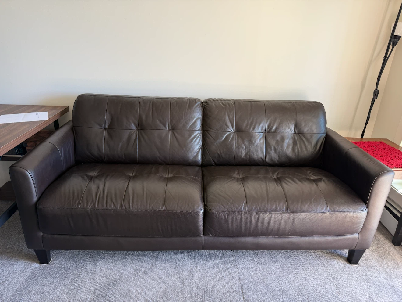 KAIDENSF Brown Leather Sofa