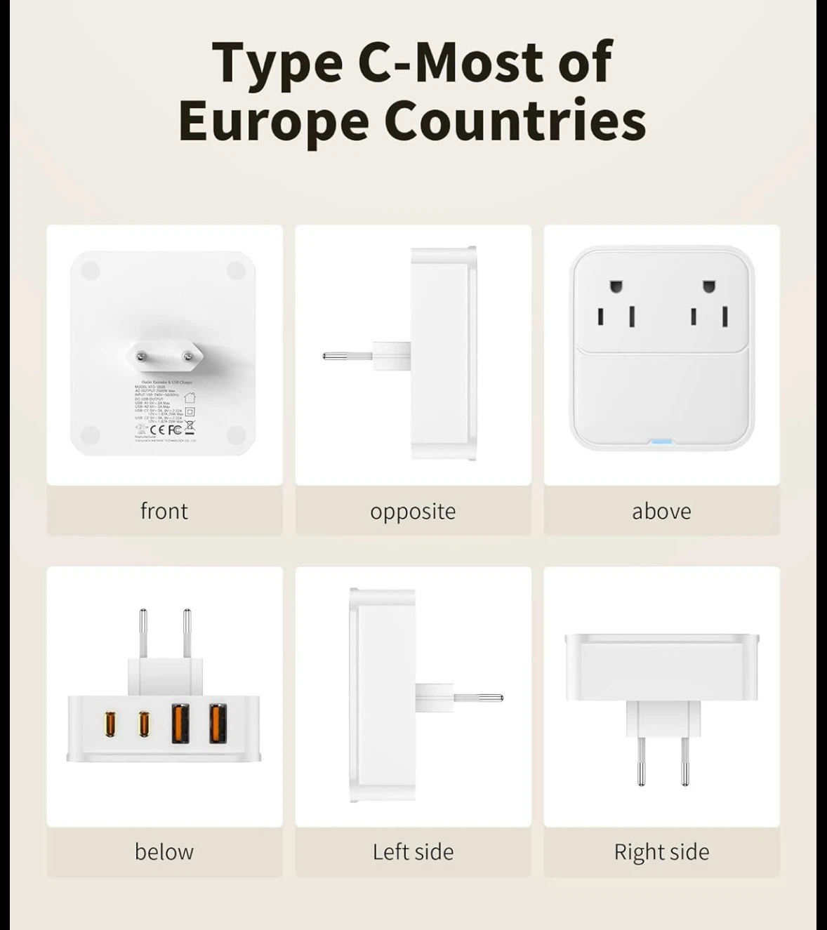 NEW Europe Travel Adaptor for Canadian devices - photo 2