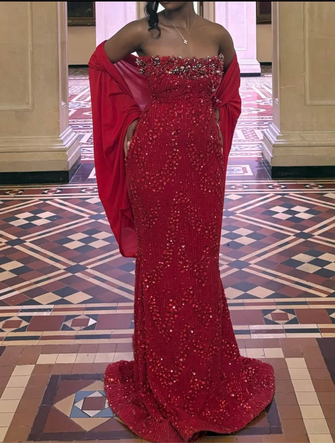 Sparkly Red Sequin Evening Gown