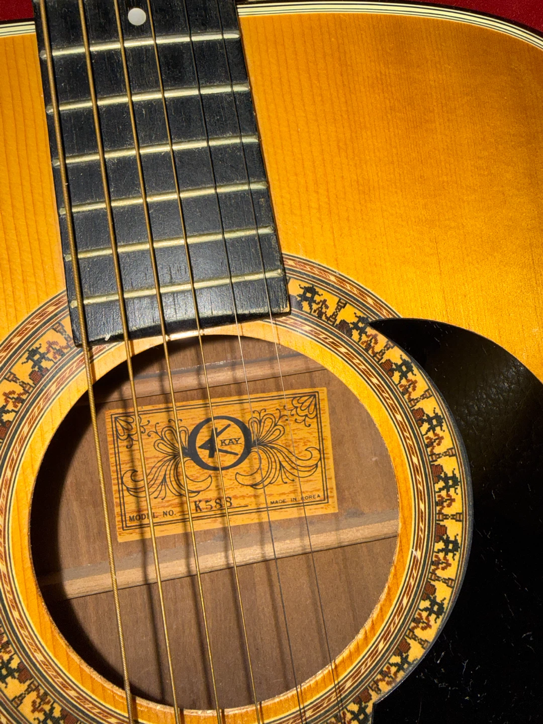 Kay K583 Acoustic Guitar with Case and Accessories