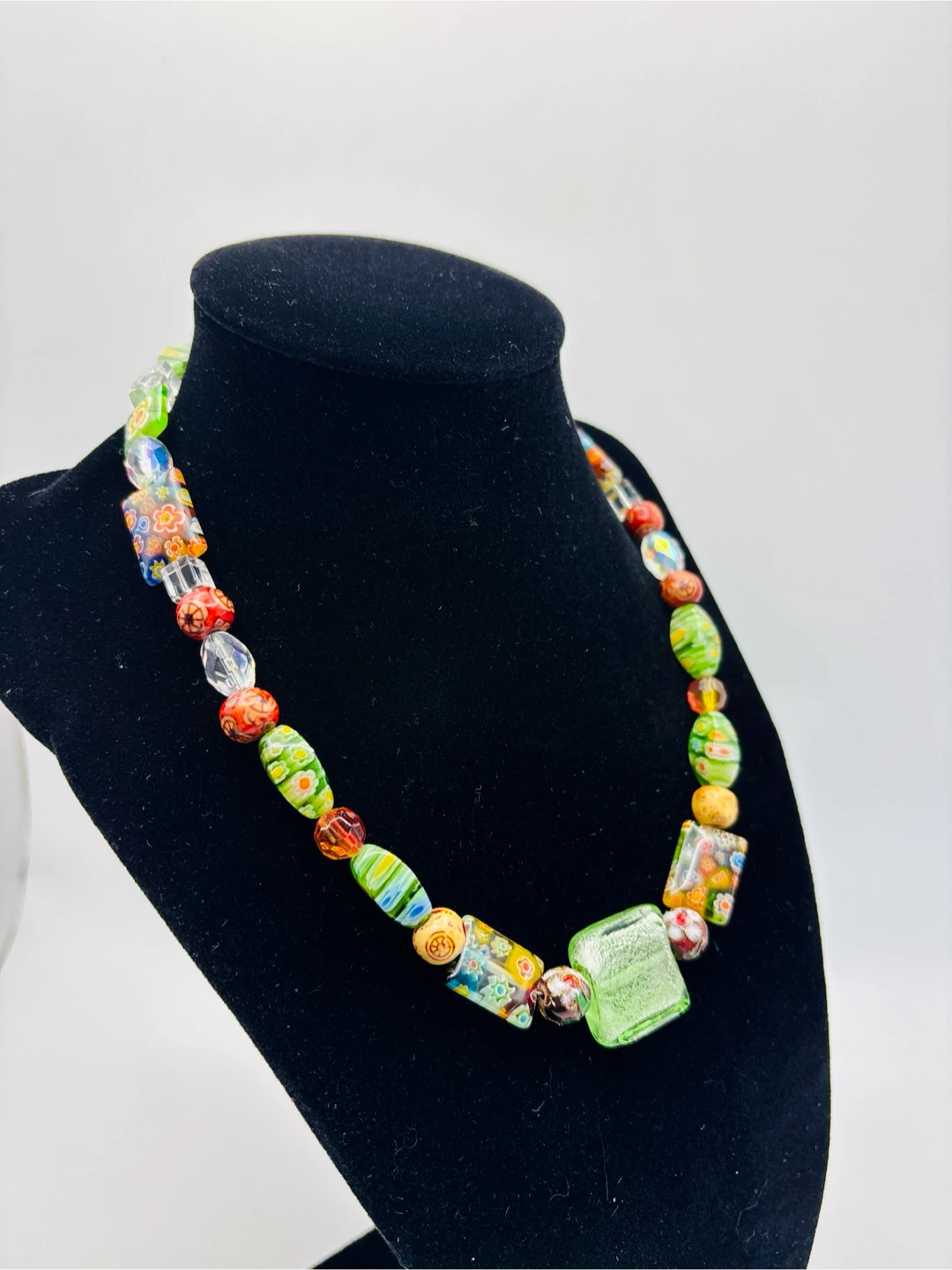 Beaded Necklace with Millefiori and Closonne Beads - photo 2