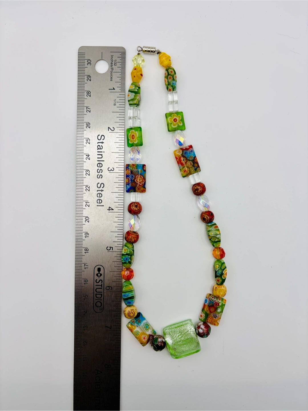 Beaded Necklace with Millefiori and Closonne Beads - photo 4
