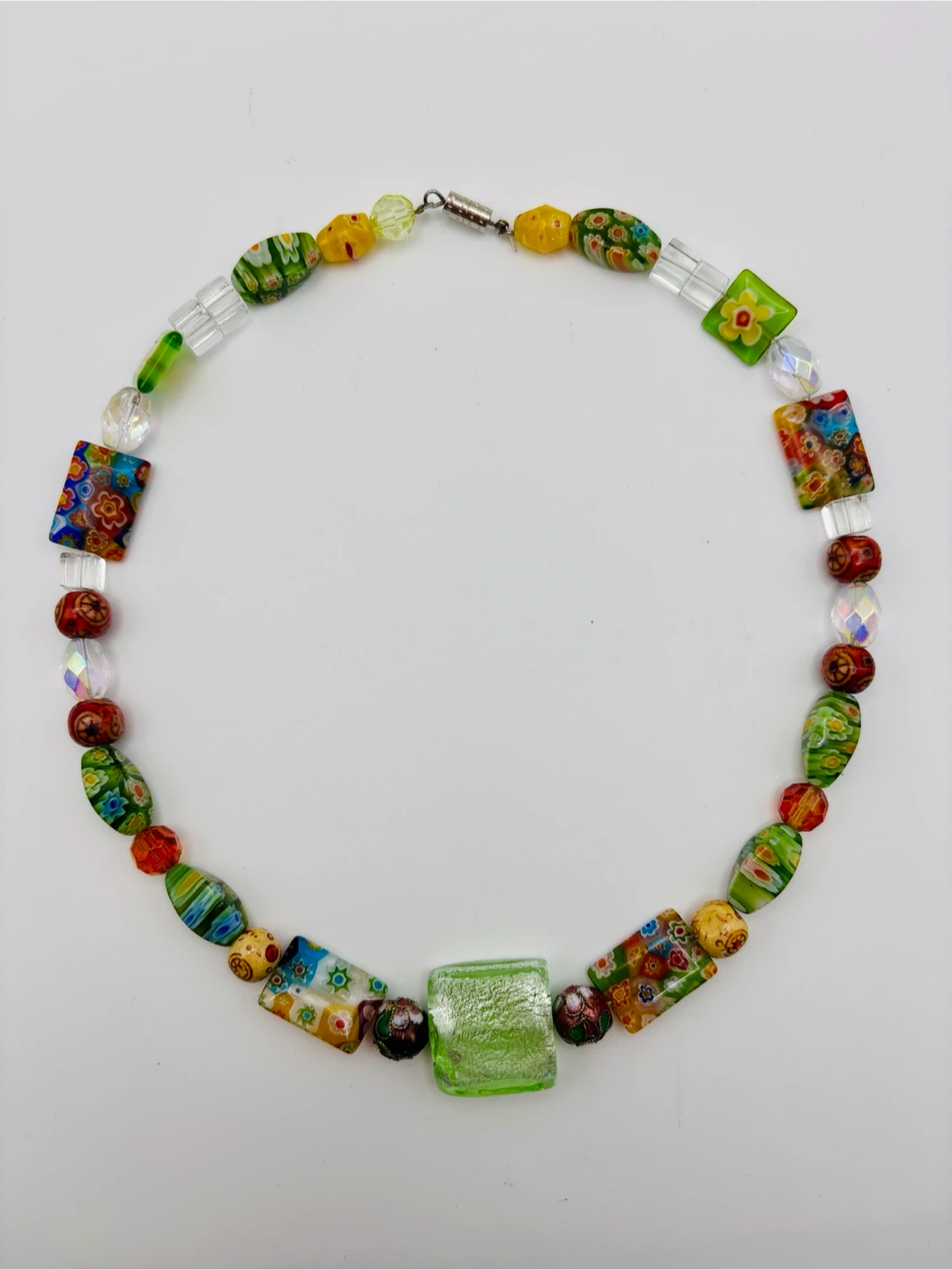 Beaded Necklace with Millefiori and Closonne Beads - photo 5