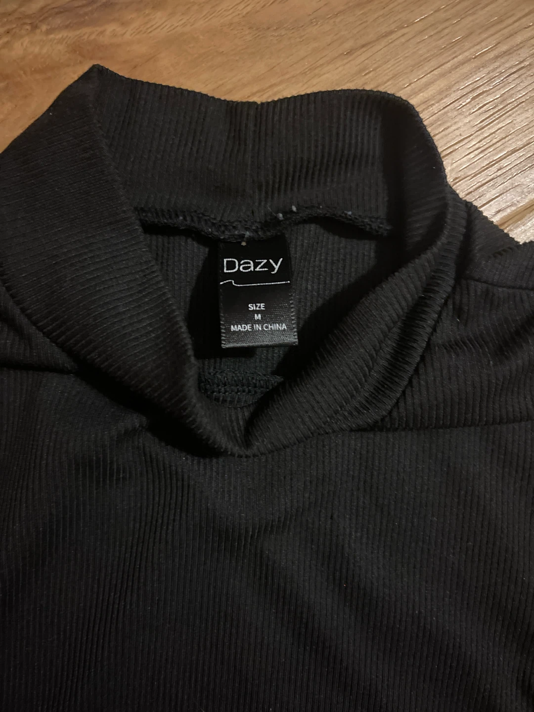 Dazy Black Ribbed Mock Neck Sleeveless Top - photo 2