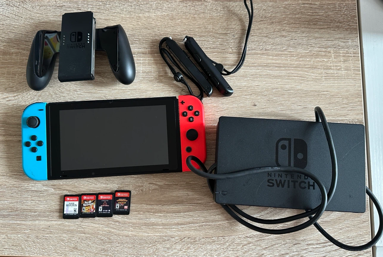 Nintendo Switch Console with Games - photo 4