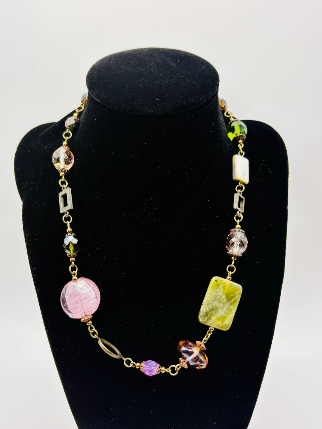 Beaded Necklace with Extender Chain
