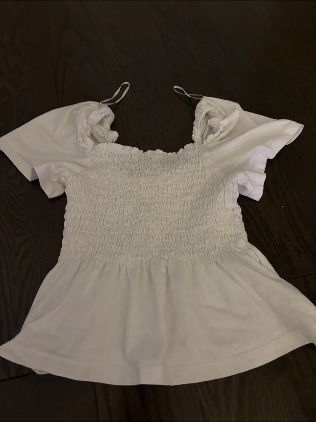 White Smocked Peplum Top - photo 2