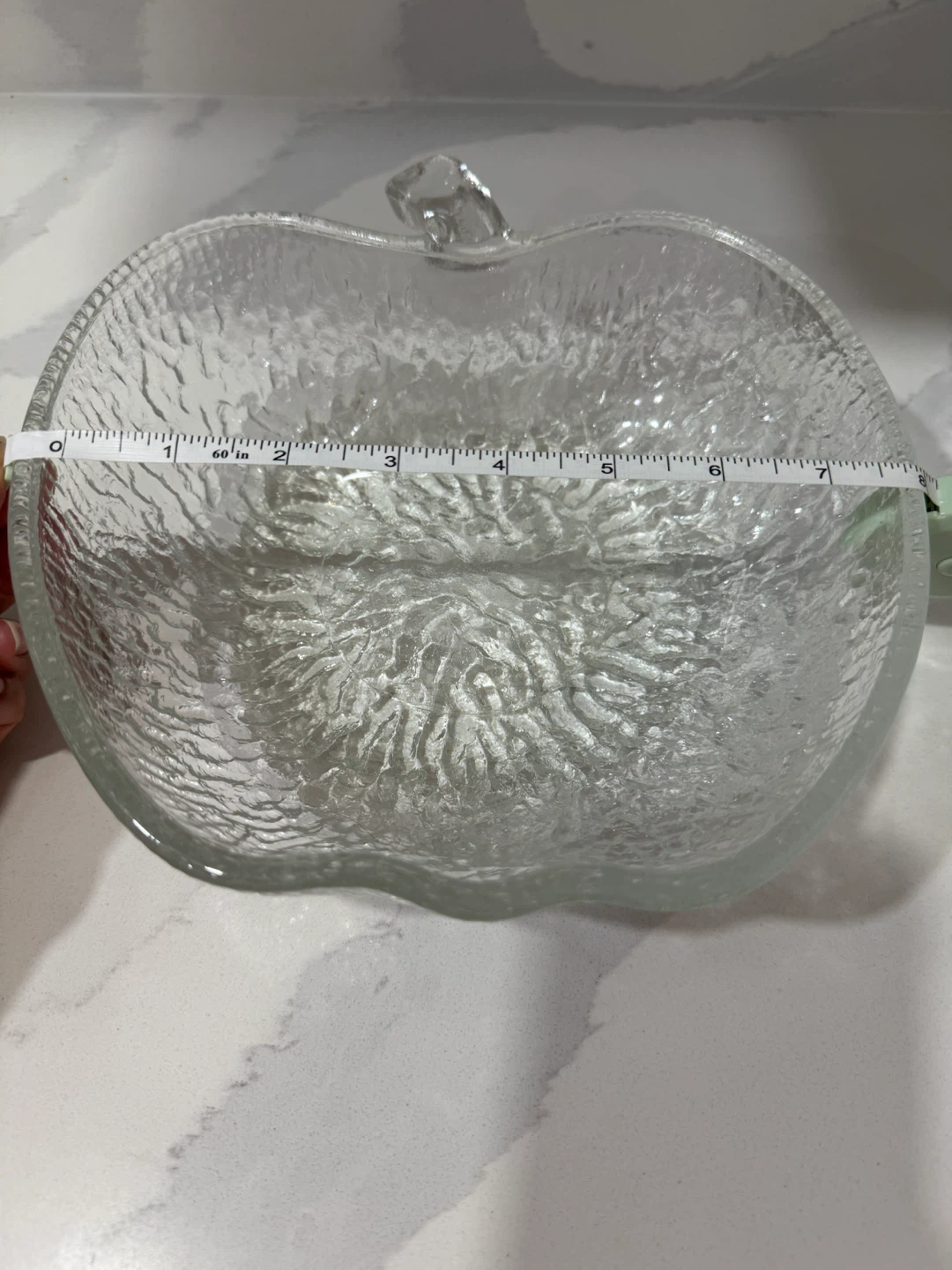 Glass Apple Shaped Serving Bowl and 5 Small Dishes Set - photo 3