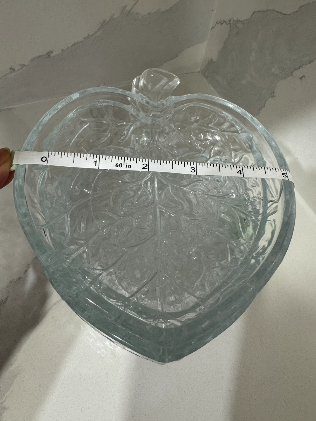 Glass Apple Shaped Serving Bowl and 5 Small Dishes Set - photo 4