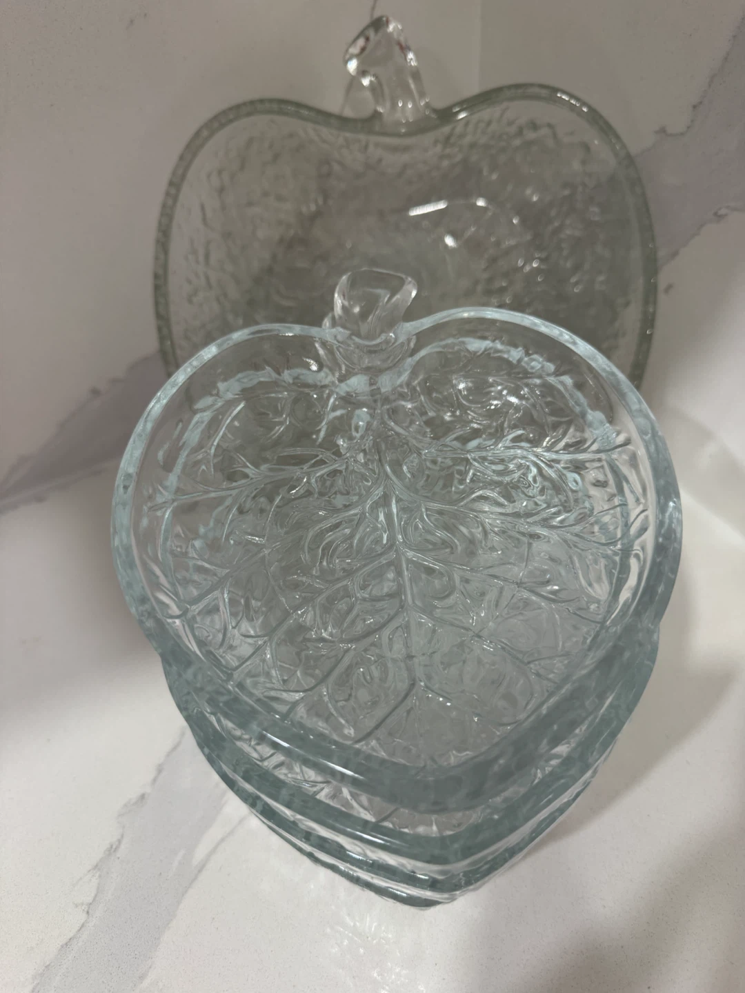 Glass Apple Shaped Serving Bowl and 5 Small Dishes Set - photo 5