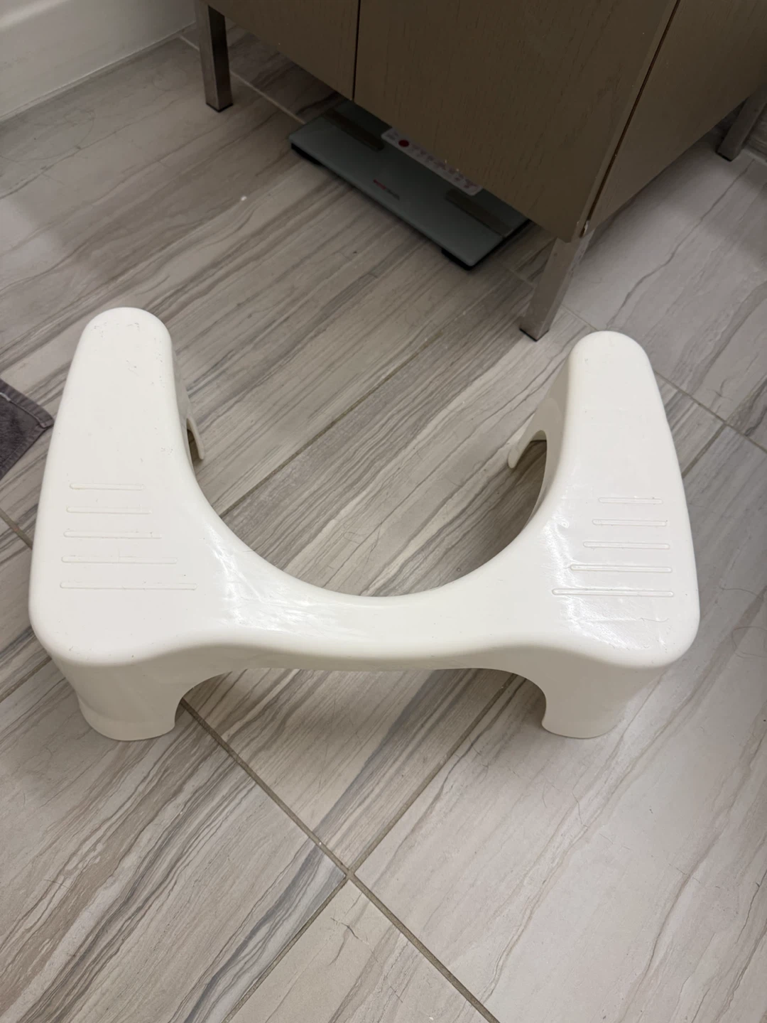 White Plastic Toilet Stool (2 available)