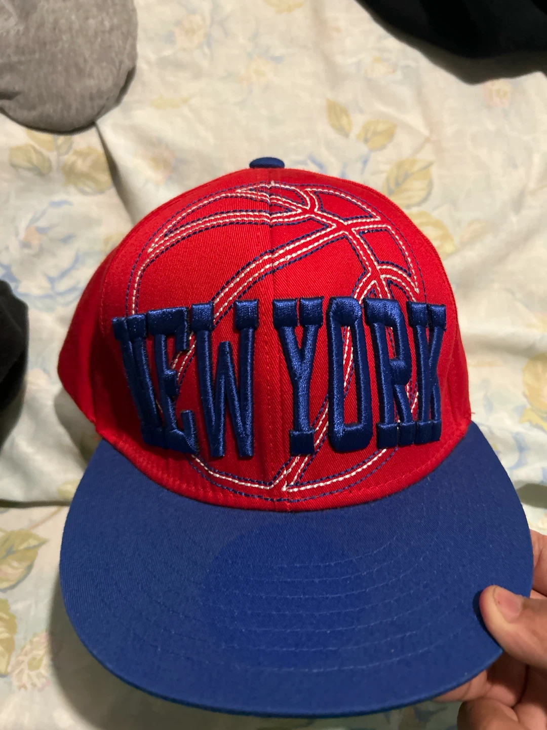 Red and Blue New York Snapback Hat