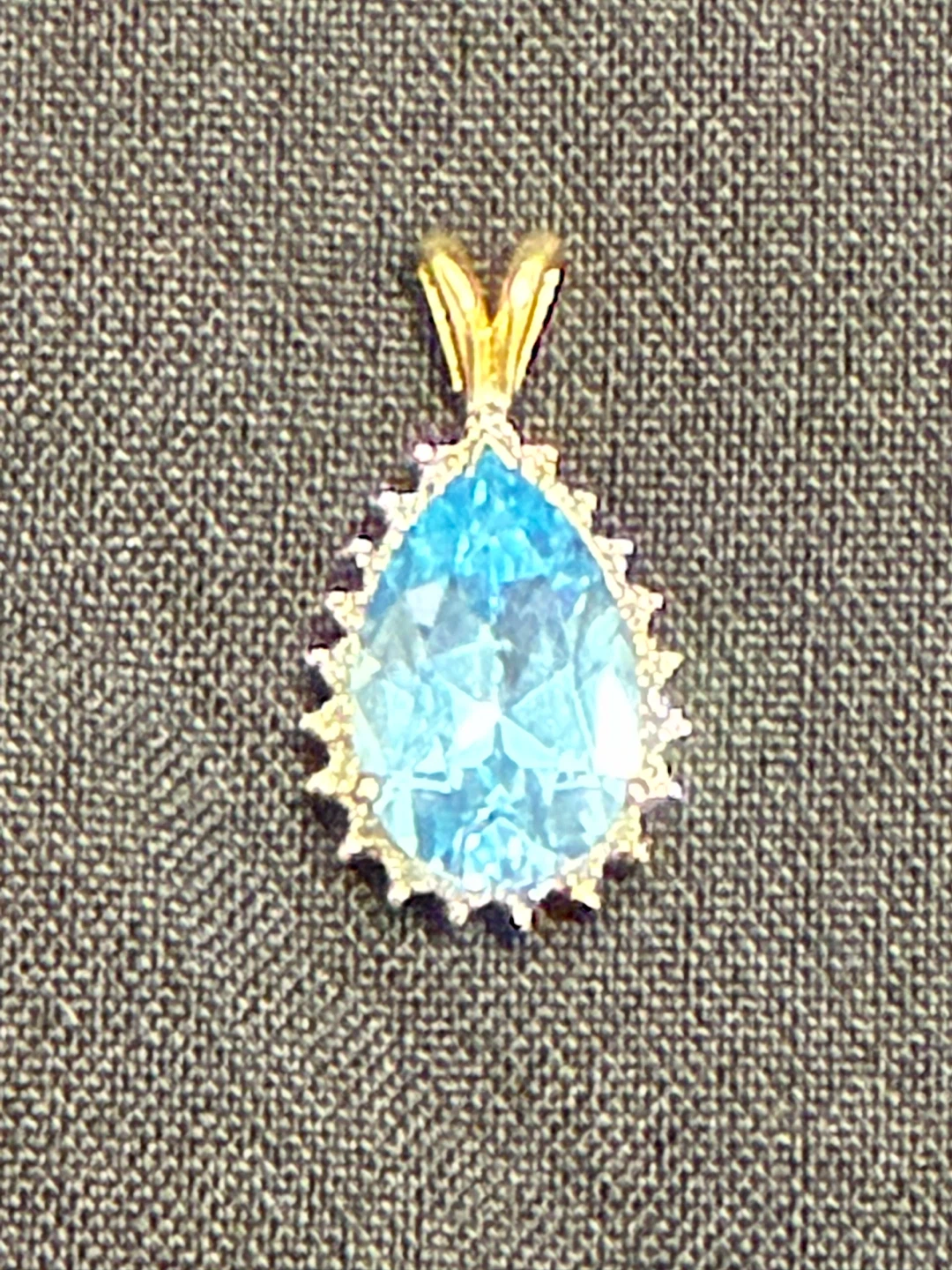 Vintage 10K Gold Topaz and Diamond Pendant and Earring Set - photo 2