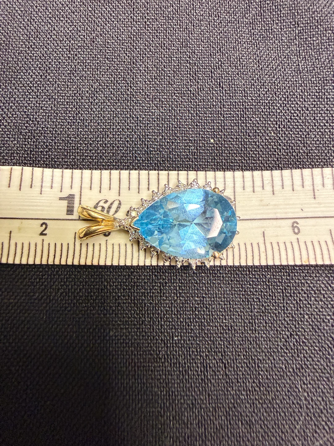 Vintage 10K Gold Topaz and Diamond Pendant and Earring Set - photo 5