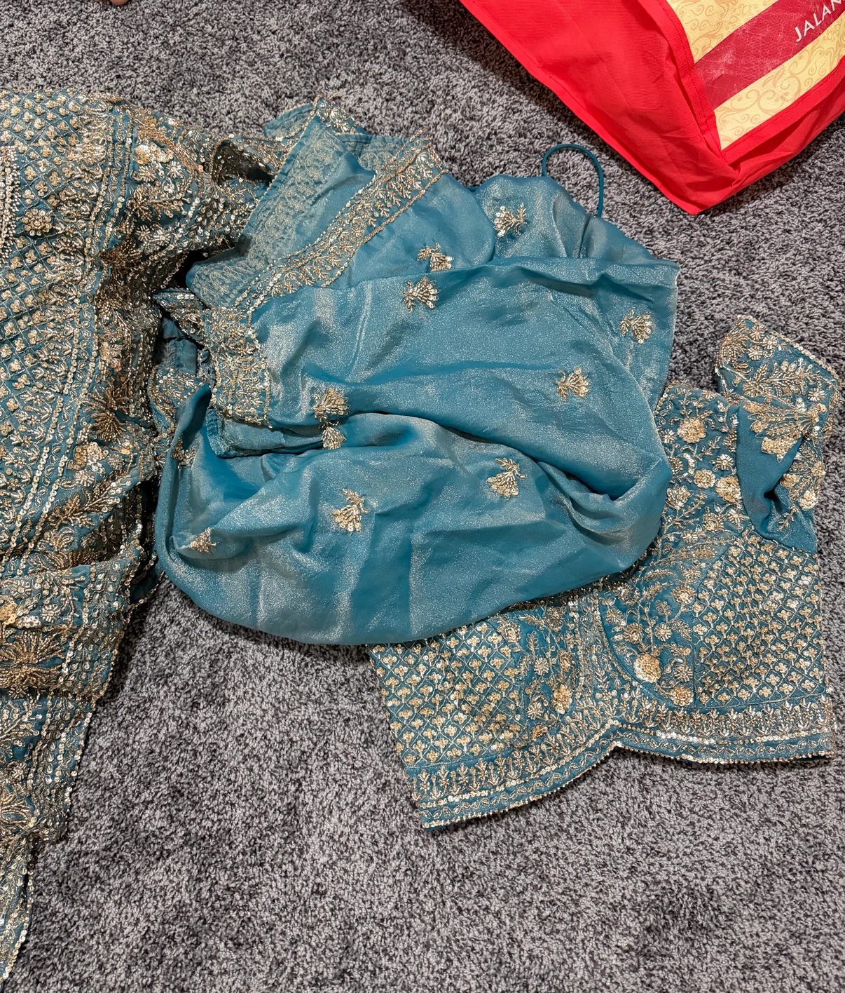 Sky Blue Embroidered Lehenga Choli