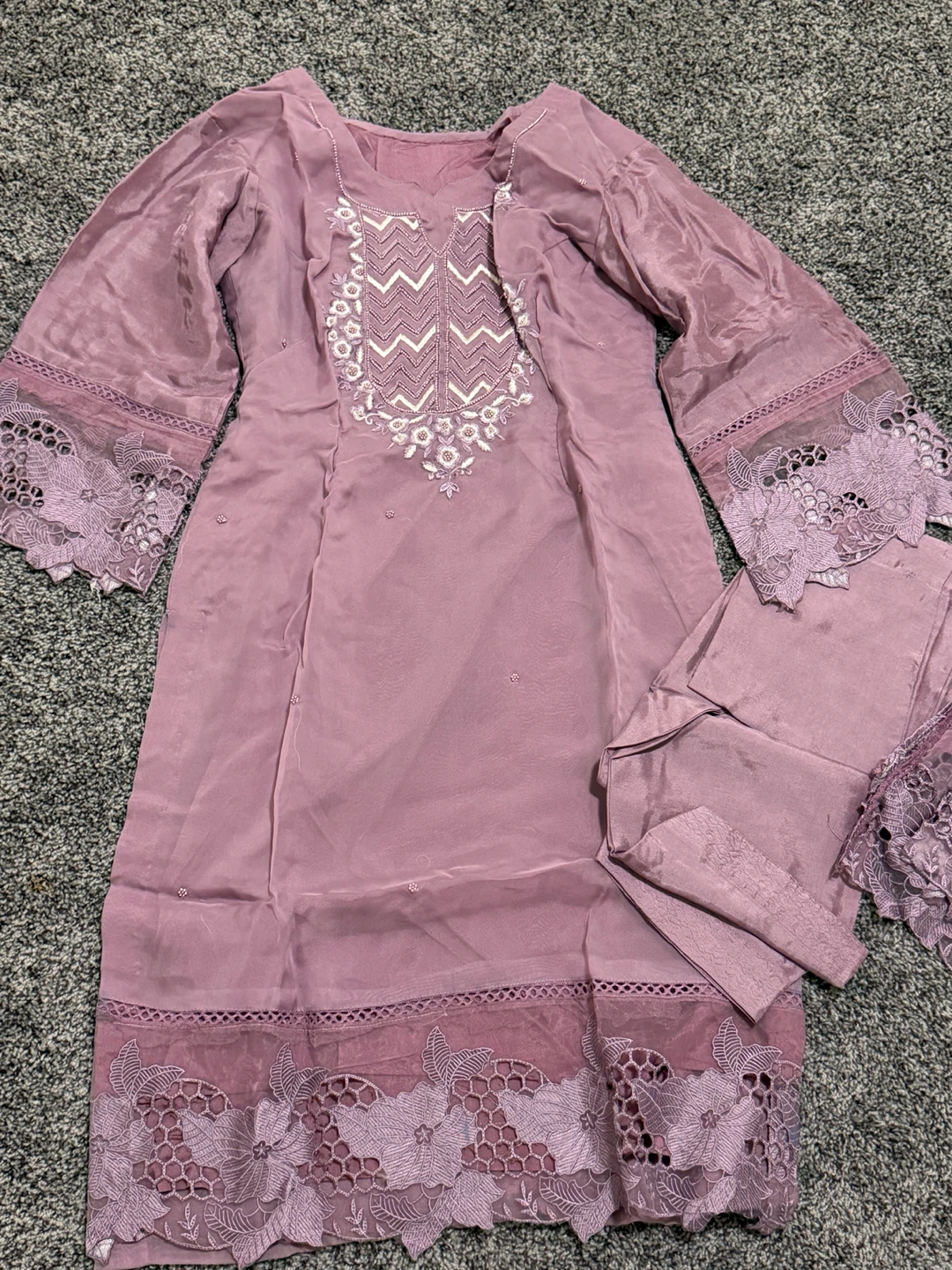 Purple Embroidered Lawn Suit