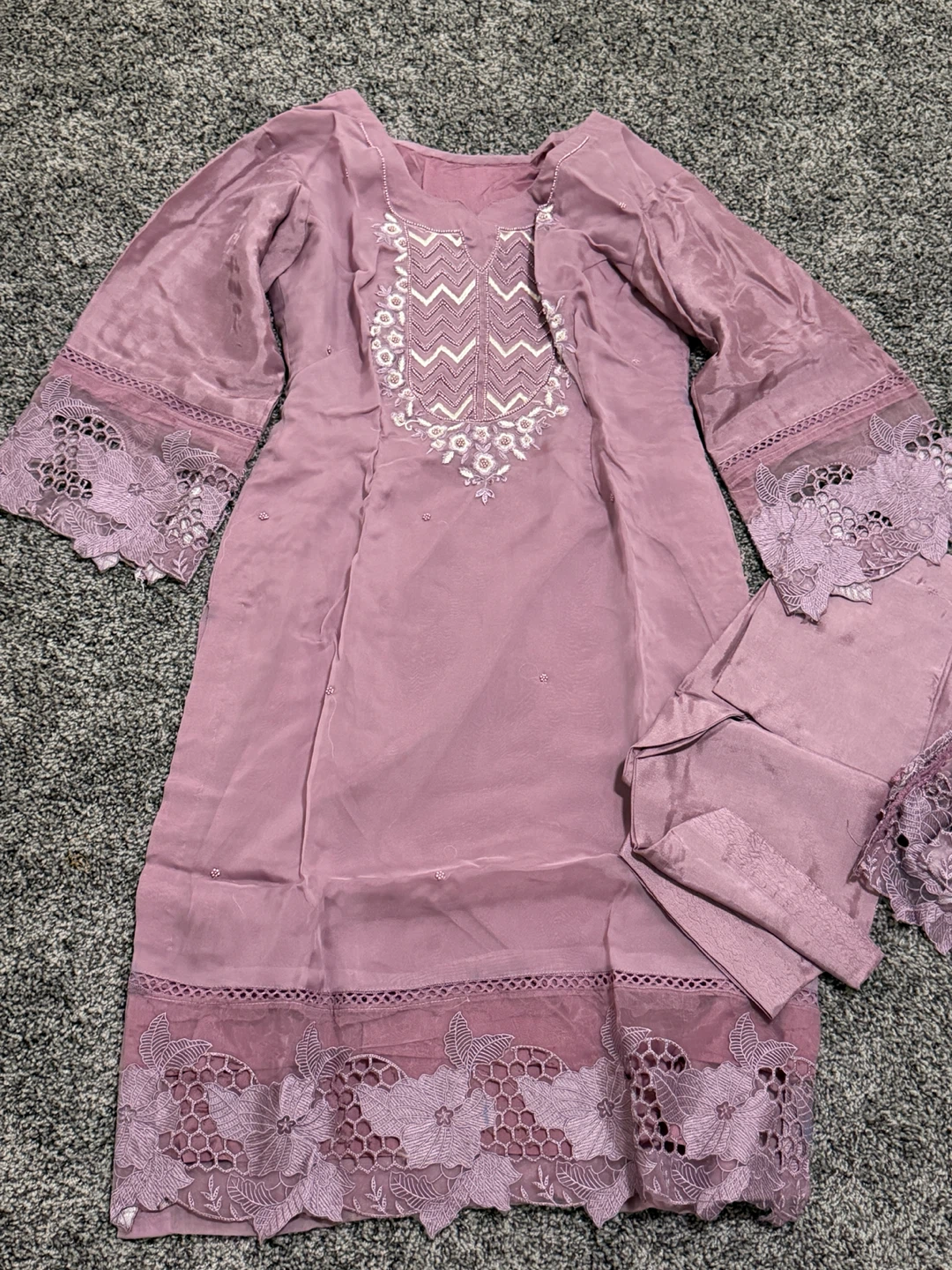 Purple Embroidered Lawn Suit - photo 3