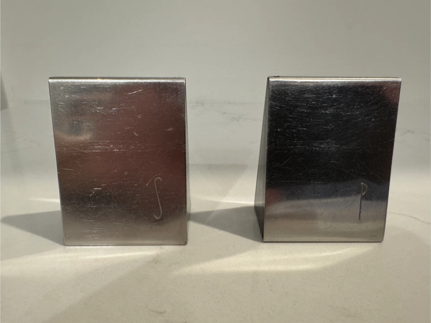 Vintage MCM Gense Sweden Modernist S/S Salt & Pepper Shakers
