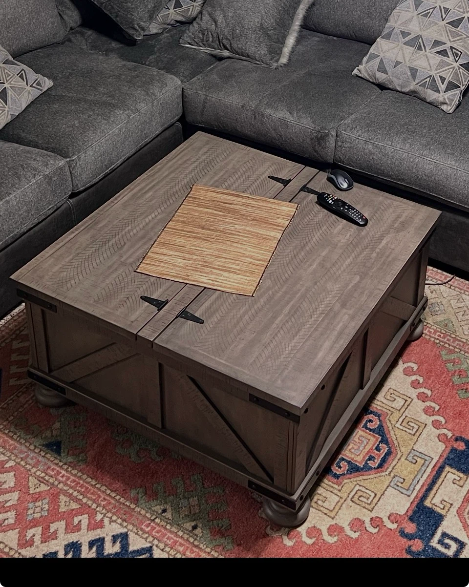 Rustic Wood Storage Coffee Table