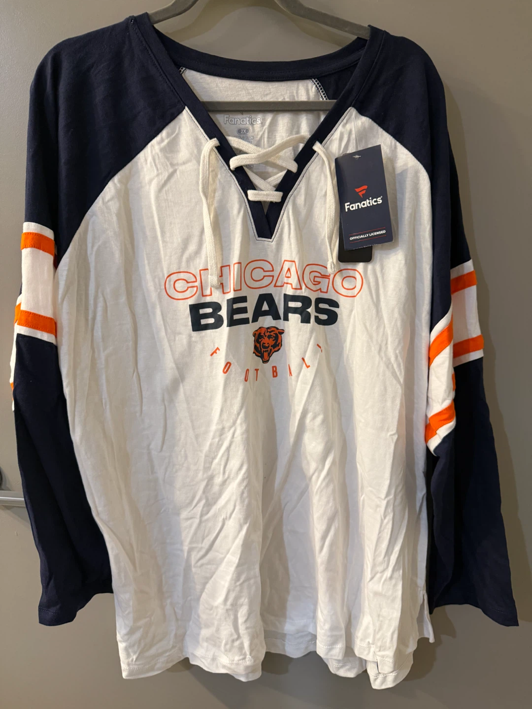 Fanatics NFL Licensed women’s Chicago Bears Lace-Up Shirt 2X