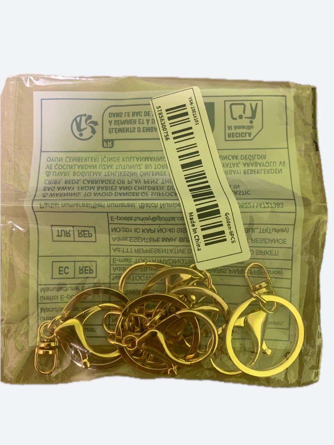 Golden Keychain Clasps (5 Pieces)