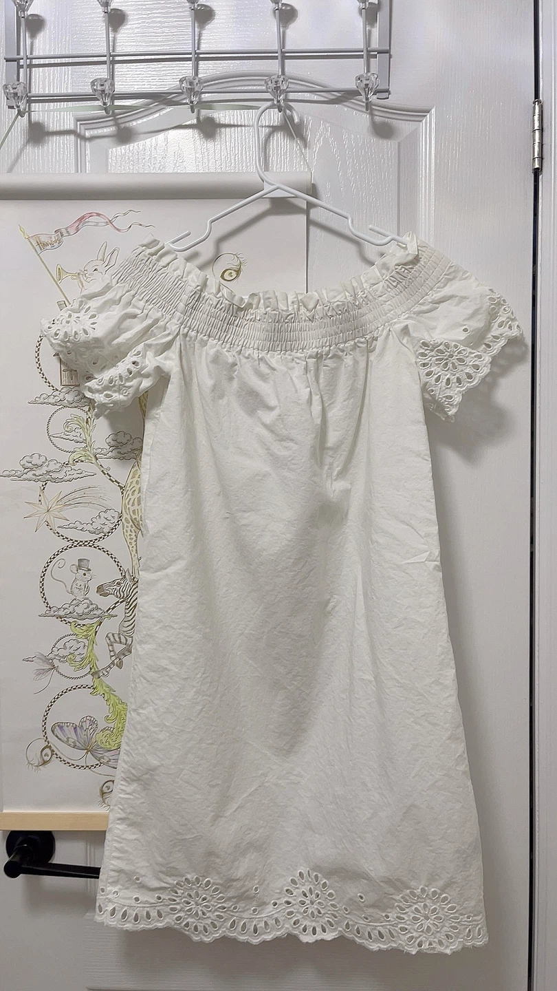 Warehouse White Off-the-Shoulder Broderie Dress - photo 2