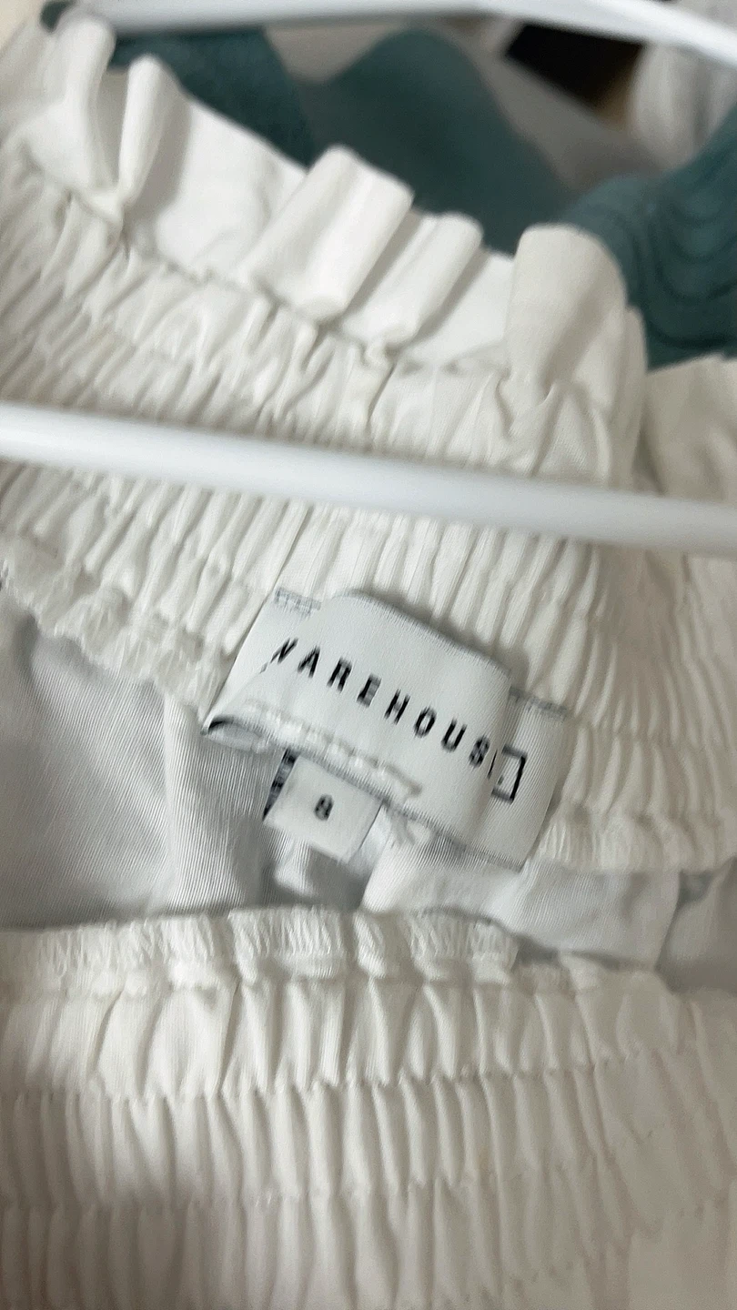 Warehouse White Off-the-Shoulder Broderie Dress - photo 3