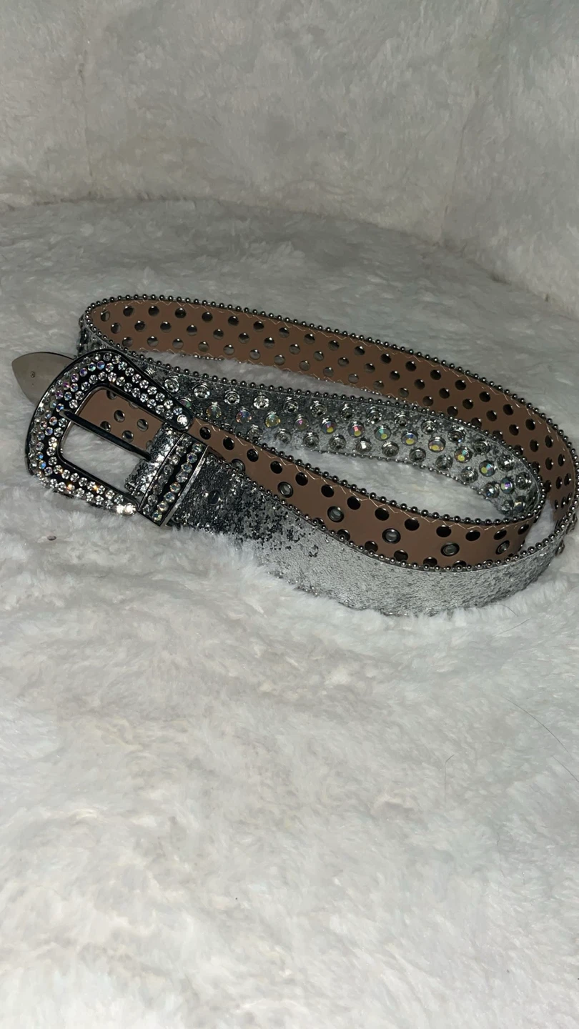 Sparkly Rhinestone Belt Buckle with Studs