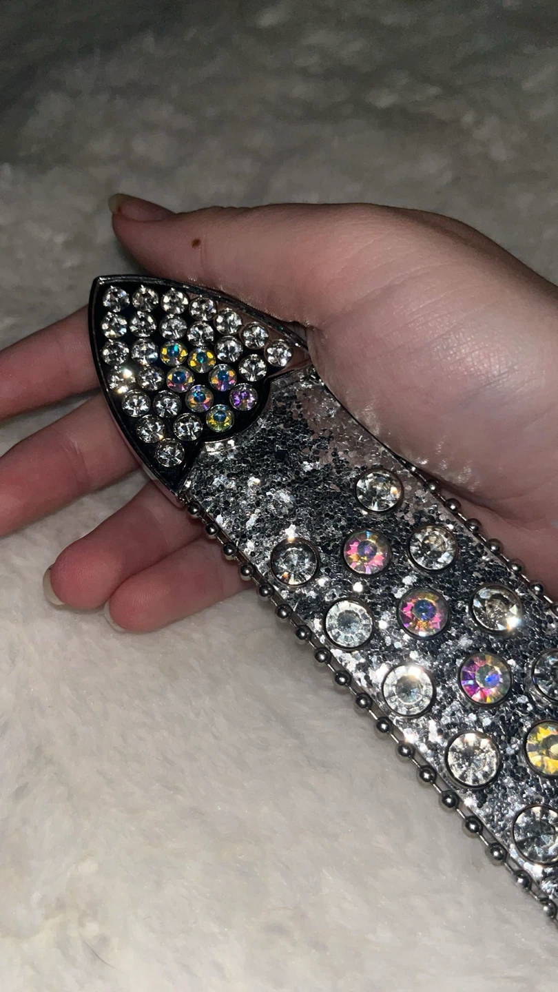 Sparkly Rhinestone Belt Buckle with Studs - photo 4