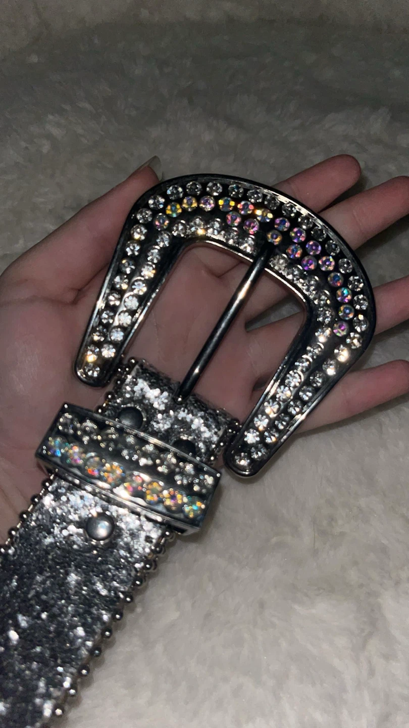 Sparkly Rhinestone Belt Buckle with Studs - photo 5