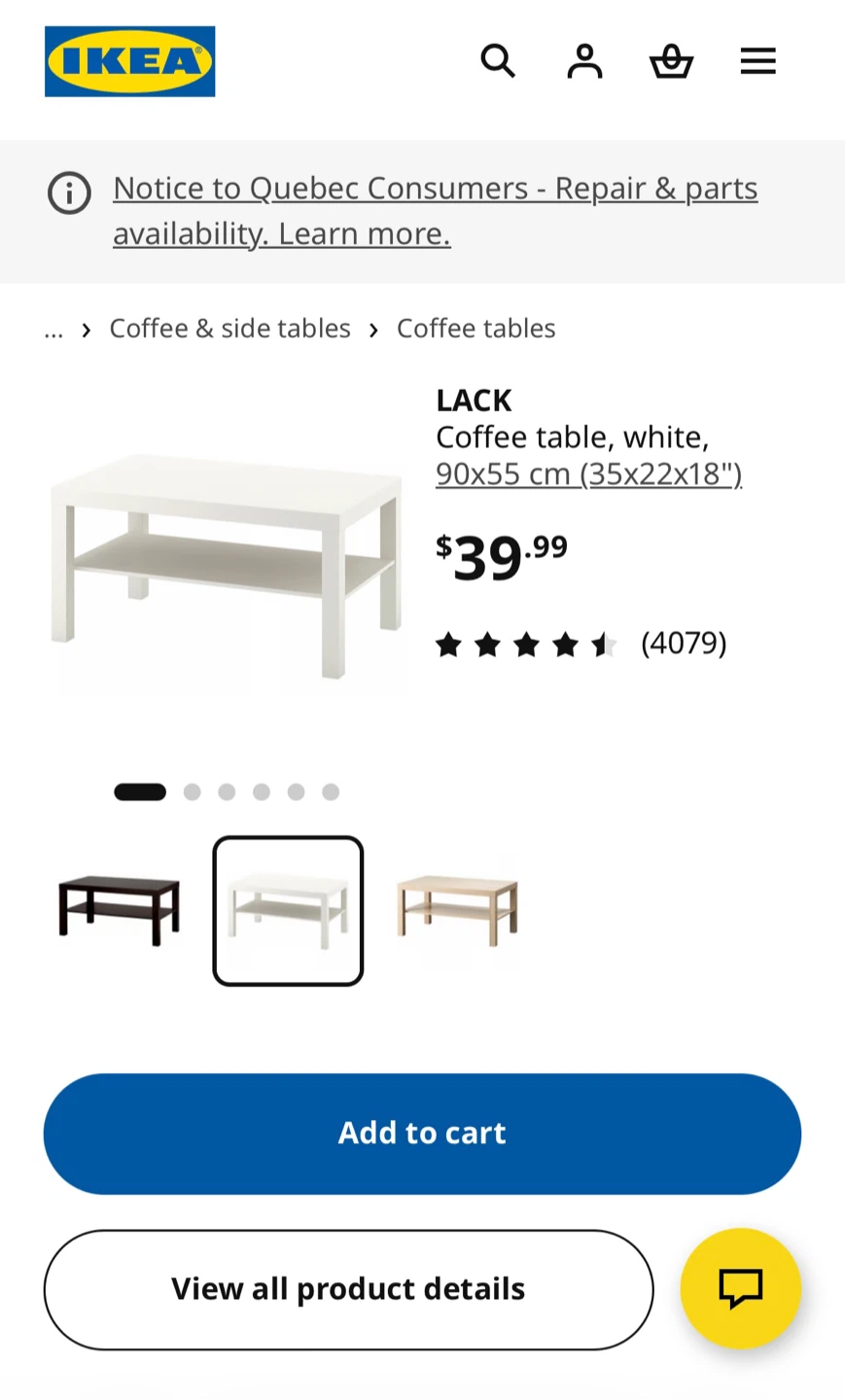 IKEA LACK Coffee Table - White - photo 4