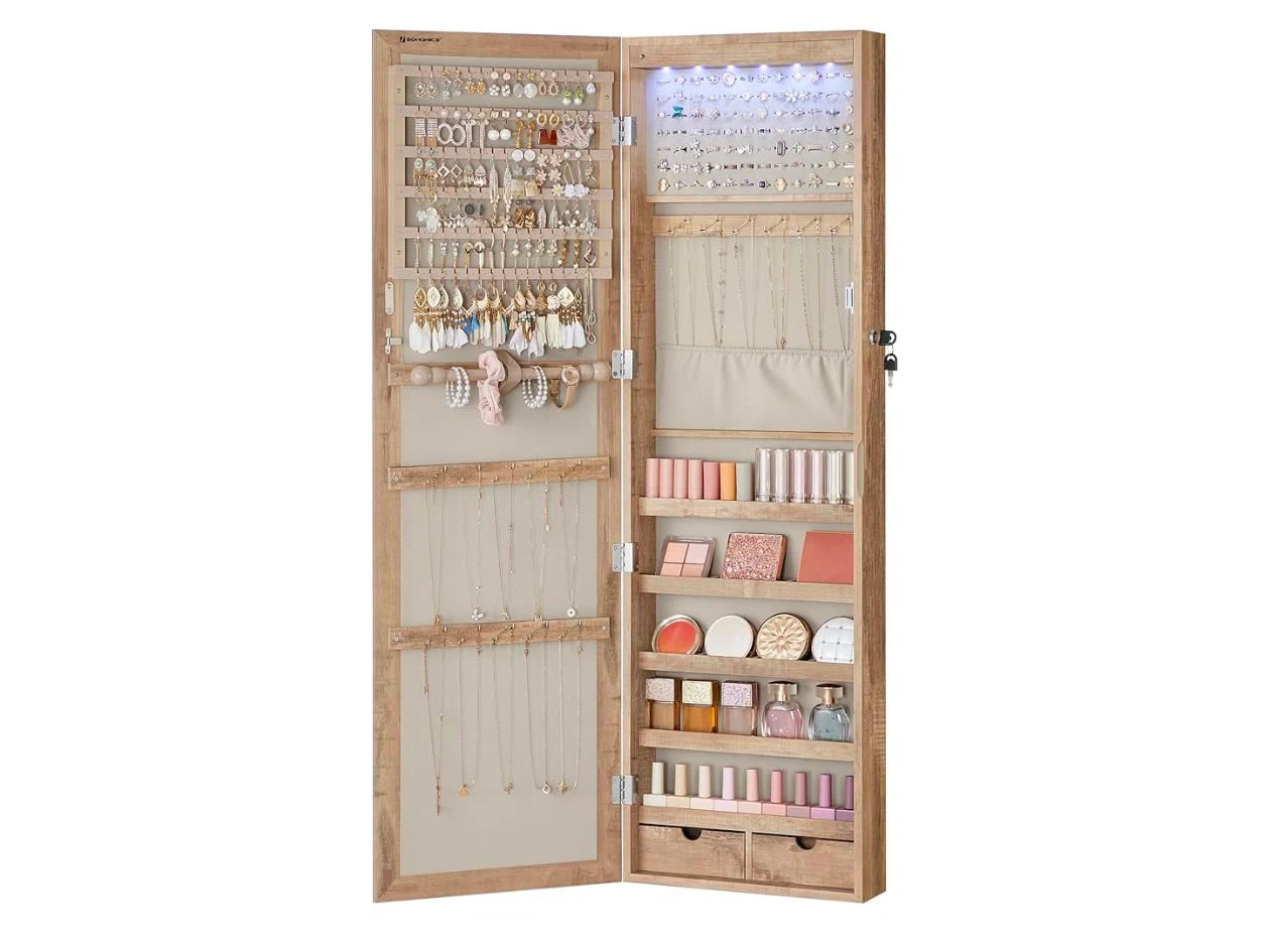 SONGMICS 2-in-1 Jewelry Cabinet with Full-Length Mirror - photo 2