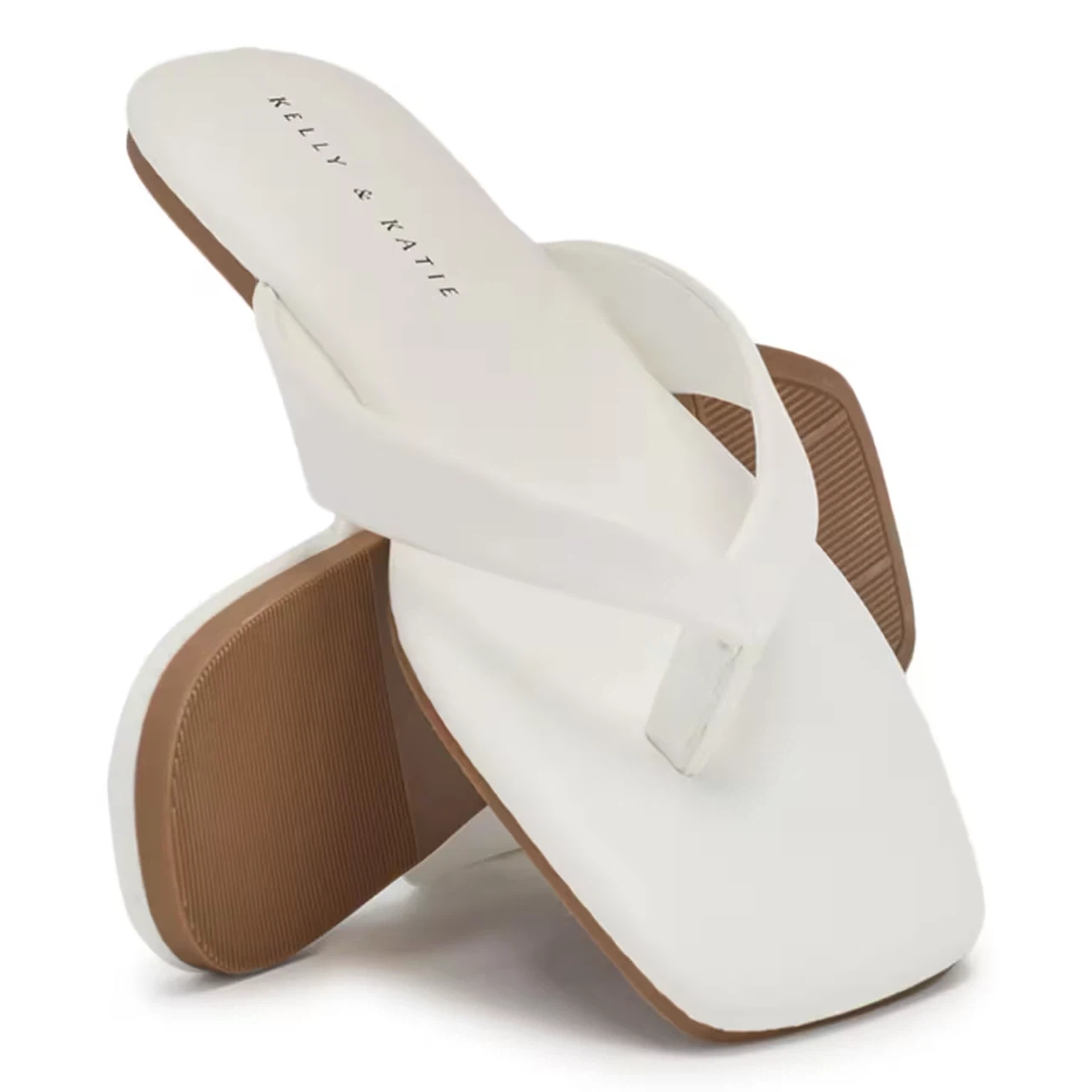 White square toe flip flops brand new size 9 $20