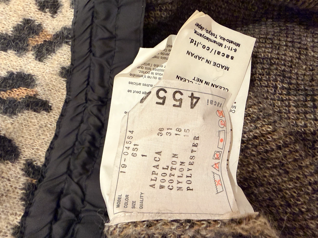 Sacai Leopard Print Wool Blend Sweater - photo 2