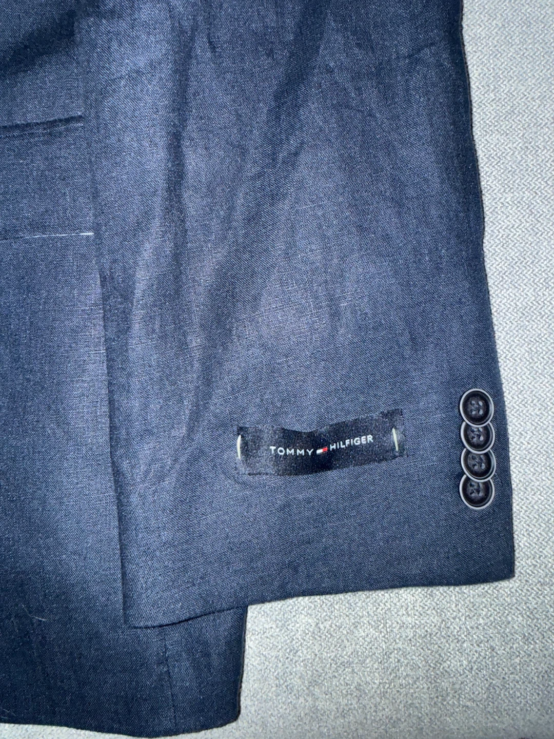 NEW Tommy Hilfiger Navy Linen Blazer - photo 3
