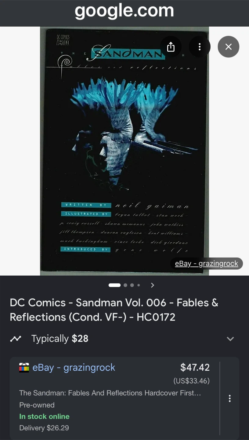 NEW Sealed “The Sandman” First Print “Fables and Reflections” - photo 3