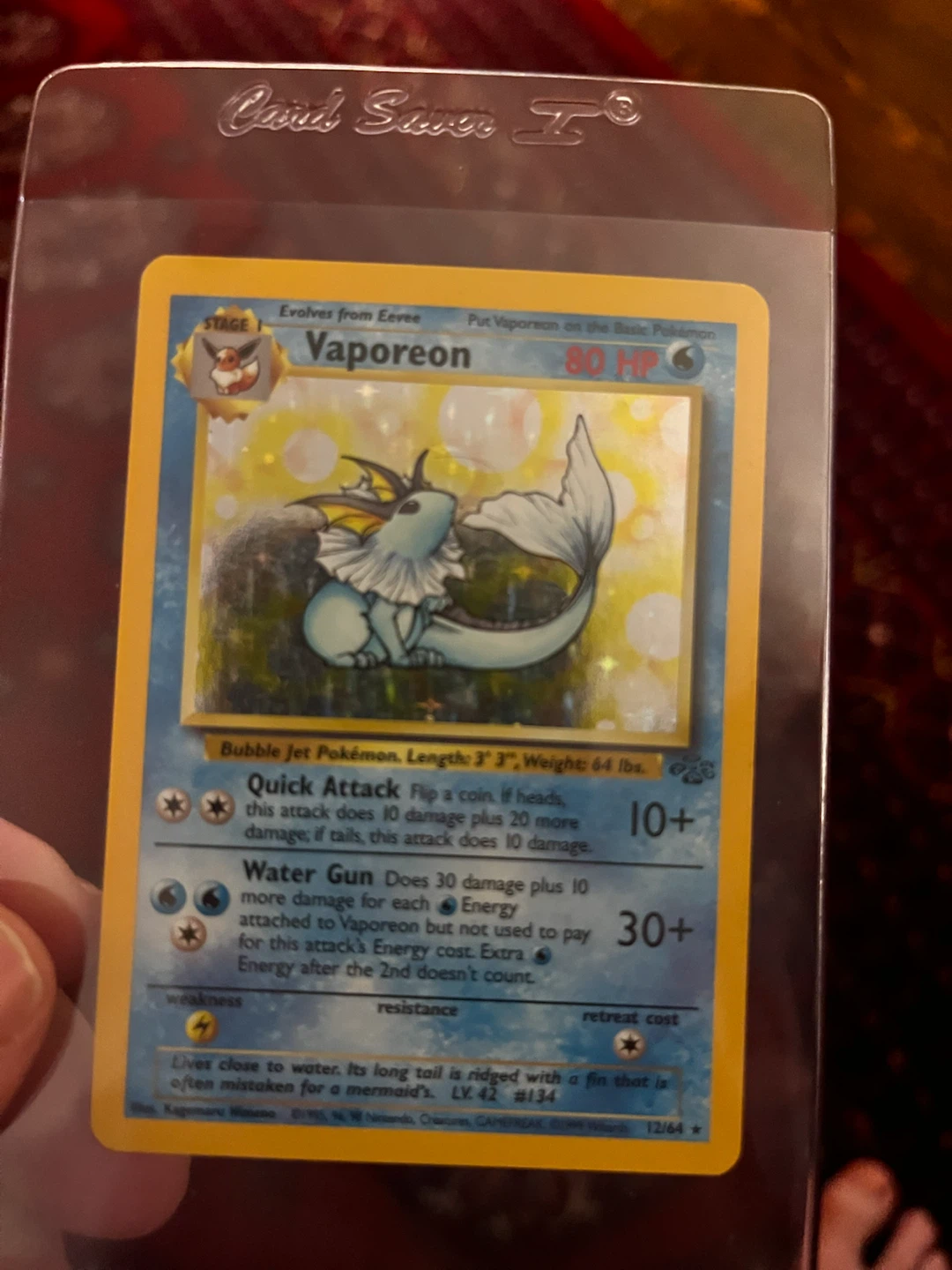 Vaporeon Pokémon Card 12/64