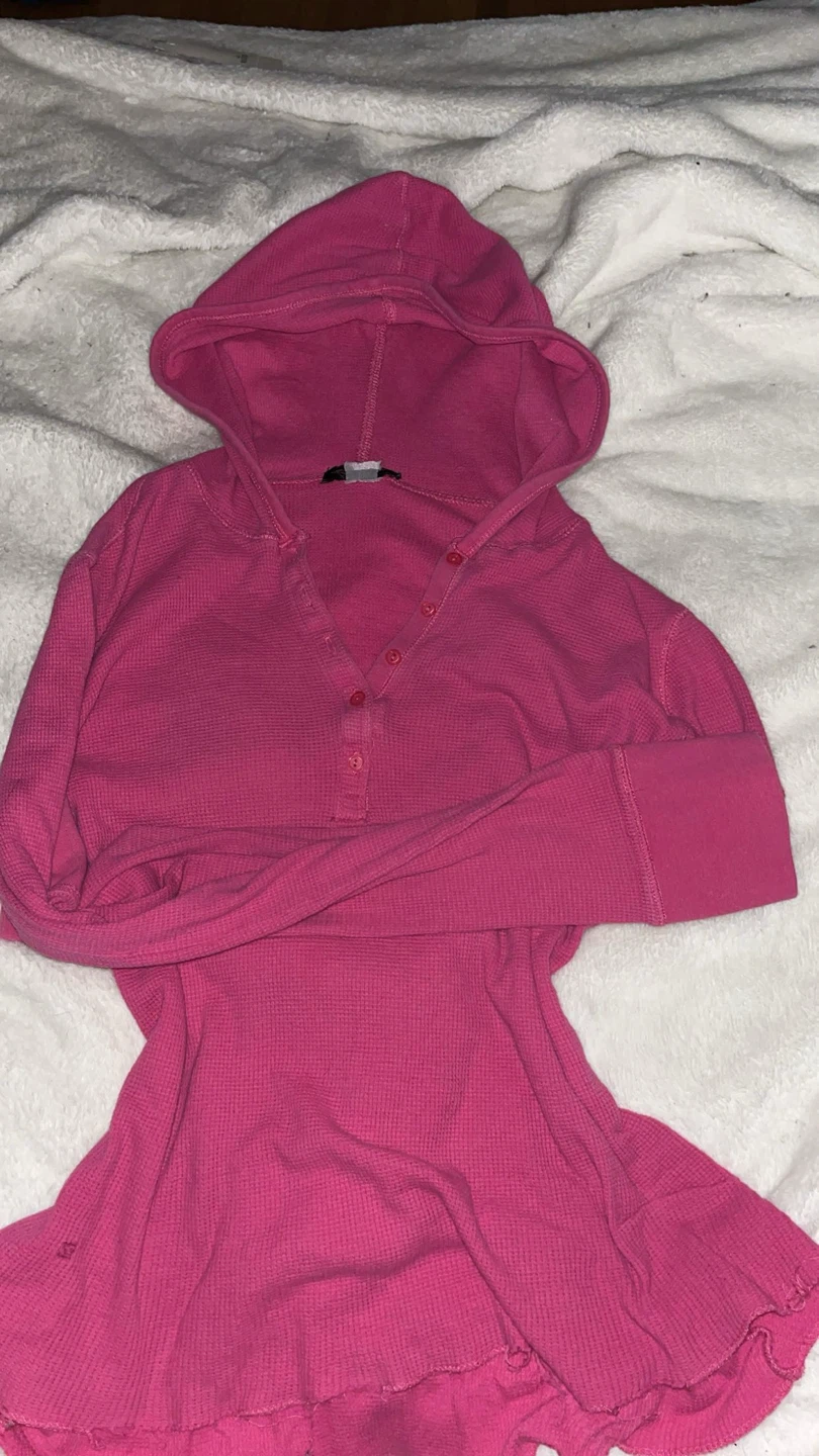 Hot Pink Thermal Hoodie