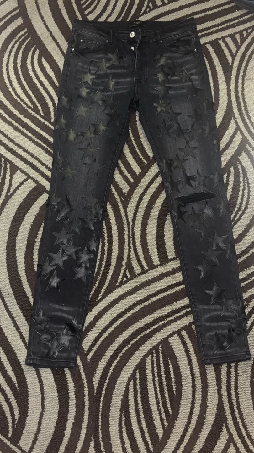 AMIRI Black Star Patch Jeans Size 33