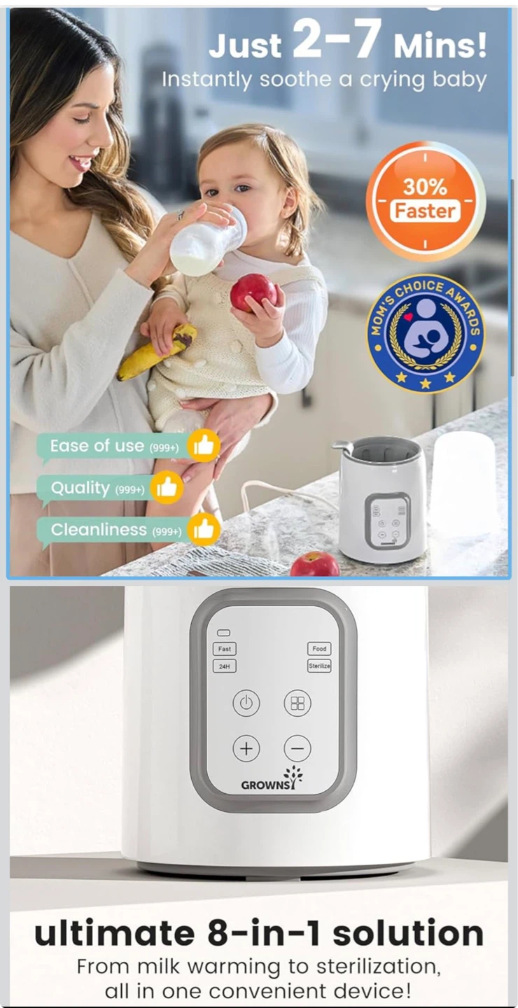 GROWNSY 8-in-1 Fast Baby Bottle Warmer - photo 2