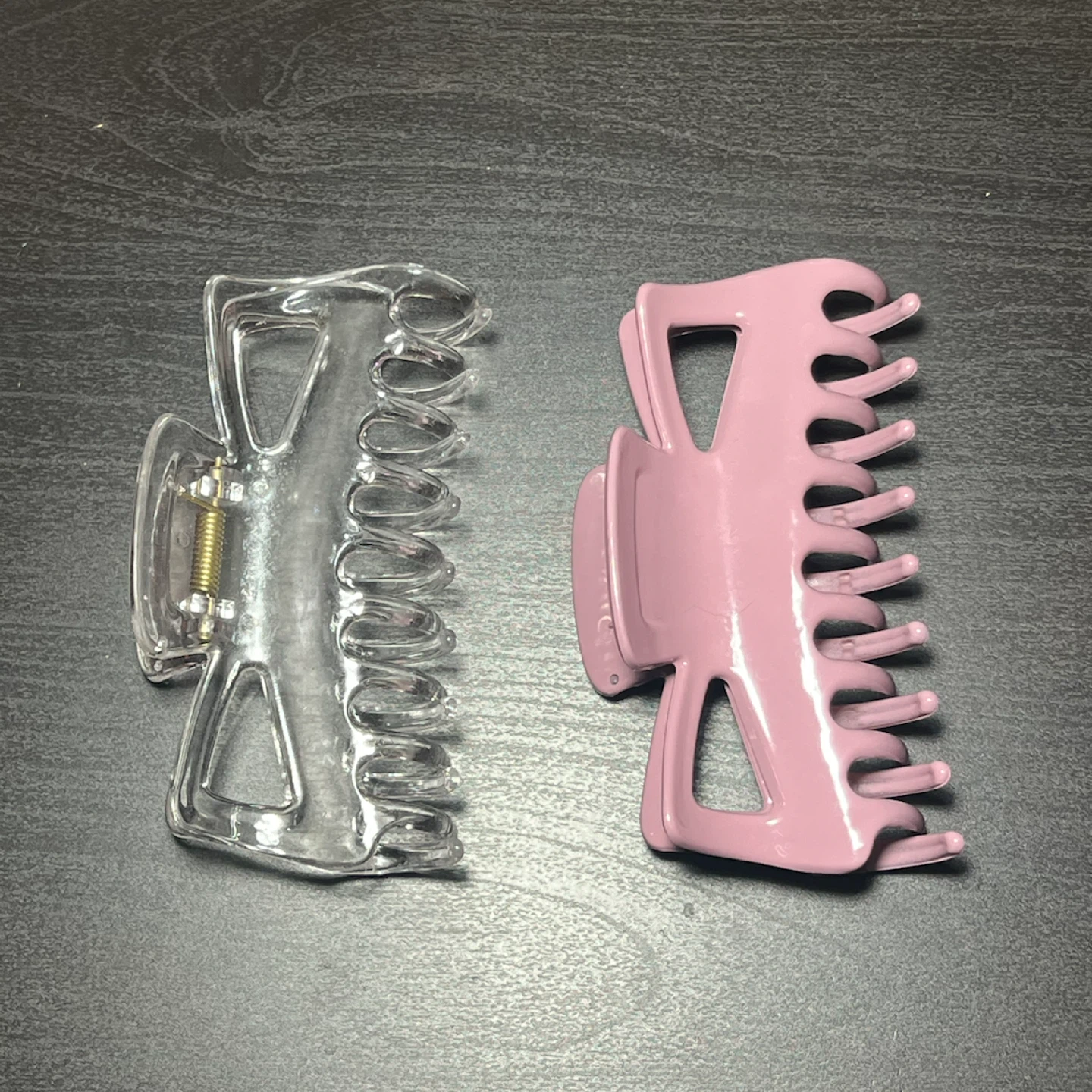 Clear & Pink Claw Clips