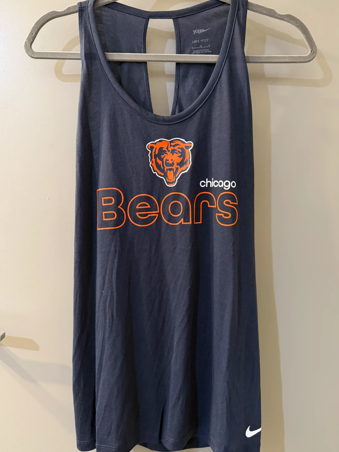 Women's Chicago Bears Nike Open-Back Crisscross Dri-FIT Tank Top