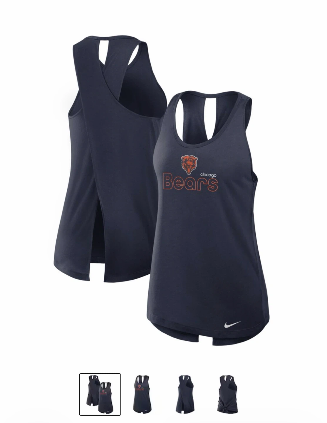Women's Chicago Bears Nike Open-Back Crisscross Dri-FIT Tank Top - photo 5