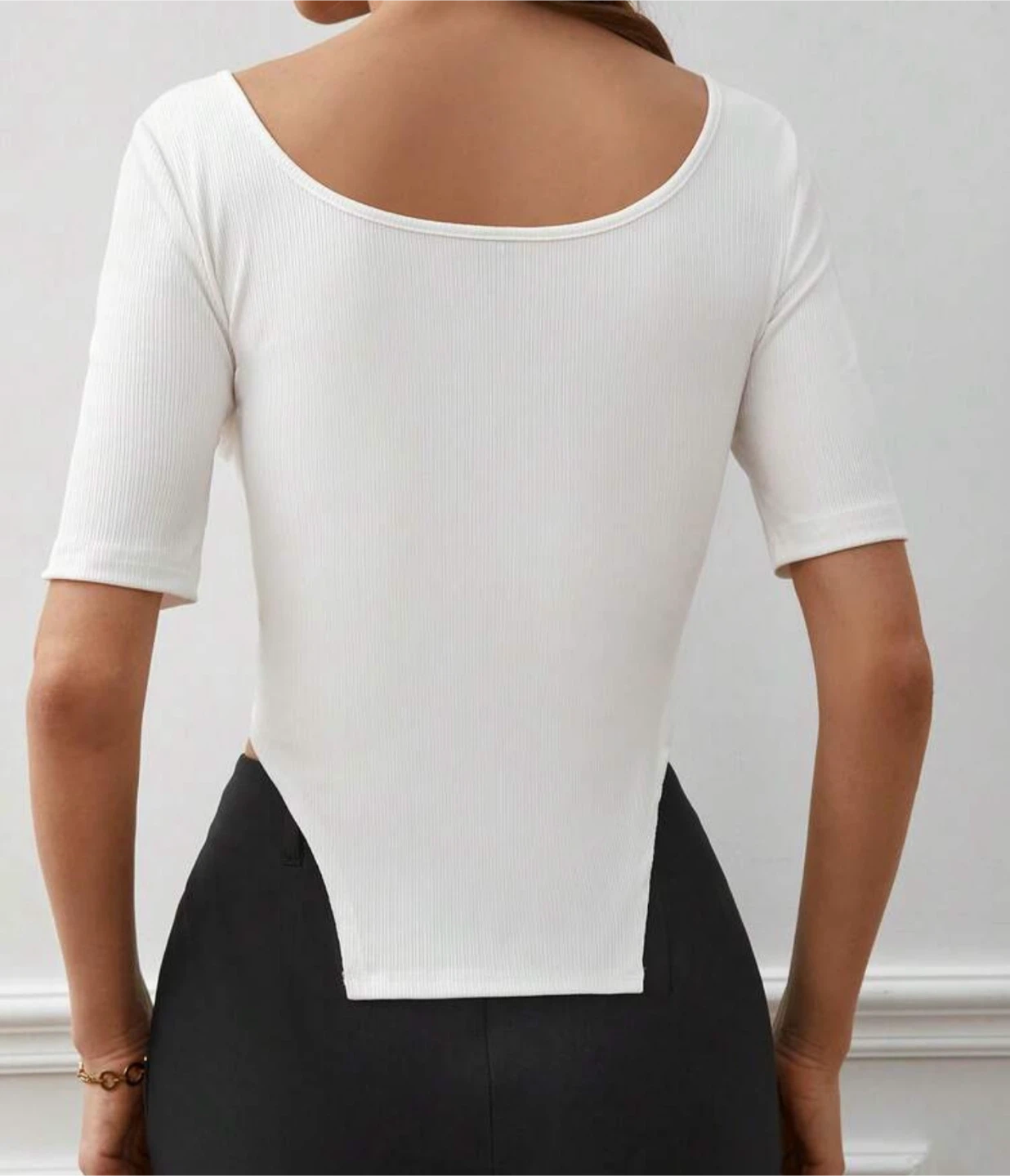 White Ribbed Bodysuit size small - photo 3