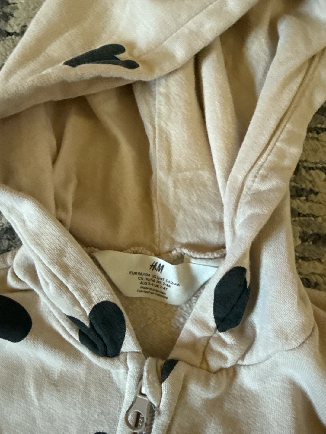 H&M Kids Hoodie - Light Pink with Black Hearts - photo 2