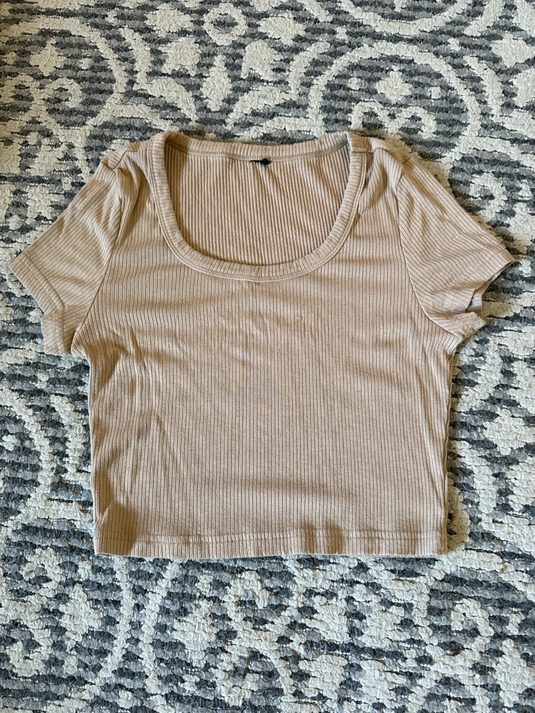 Ribbed Cropped T-Shirt size small