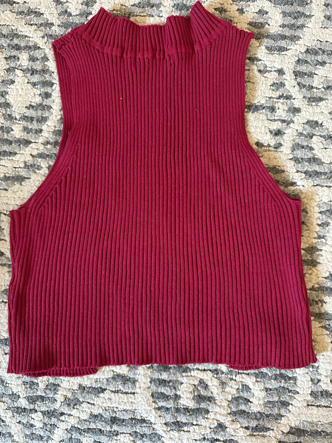 Ribbed Mock Neck Sleeveless Top - photo 2