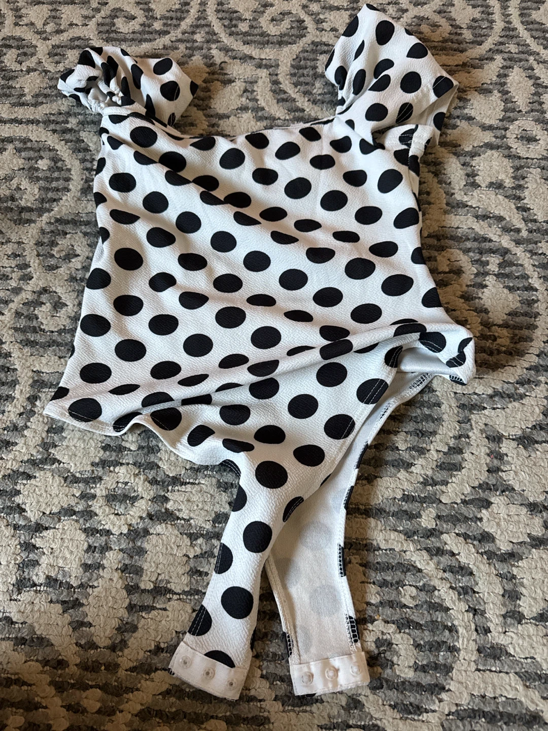 White and Black Polka Dot Bodysuit size small - photo 2